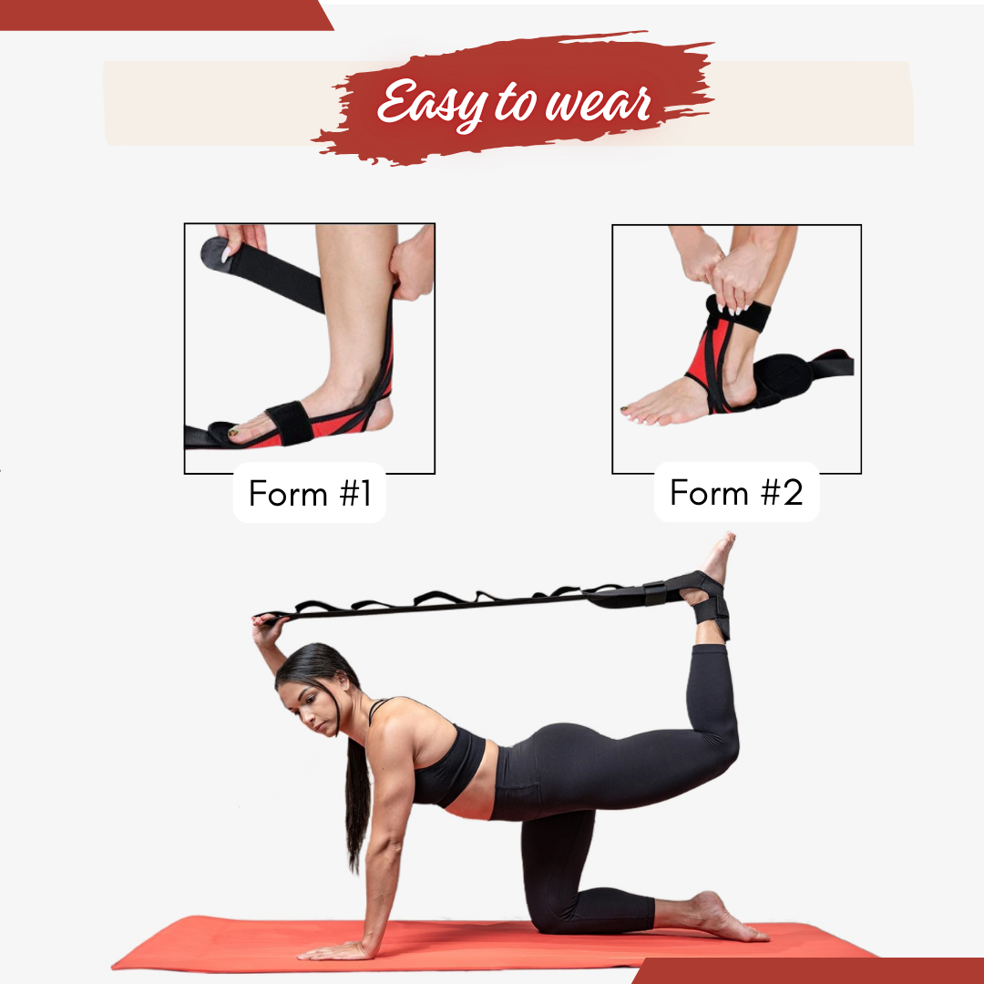 Non-elastic band with loops: relieves stress and pain, improves flexibility and posture.