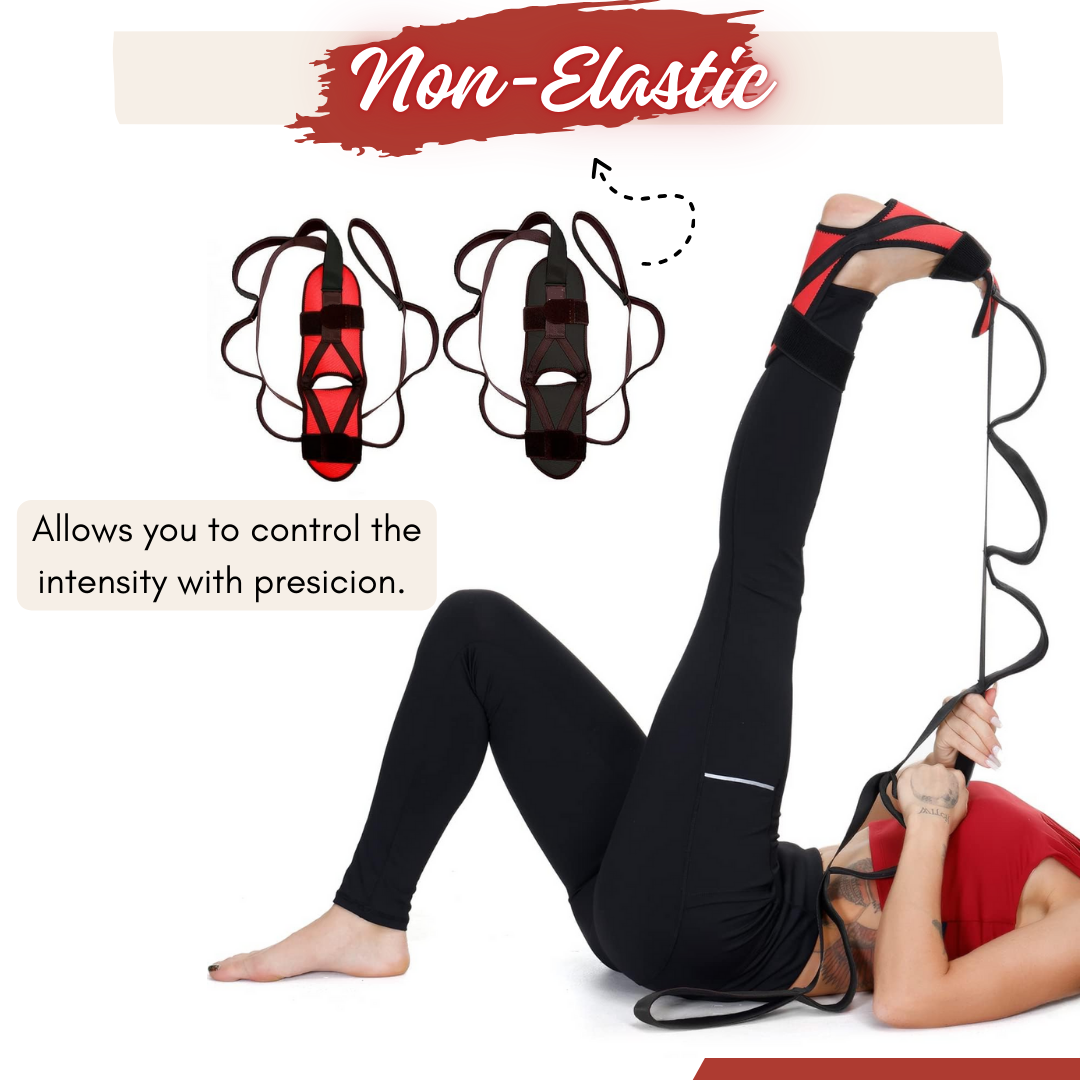Non-elastic band with loops: relieves stress and pain, improves flexibility and posture.
